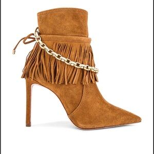 SCHUTZ Tan Fringe Heeled Boots